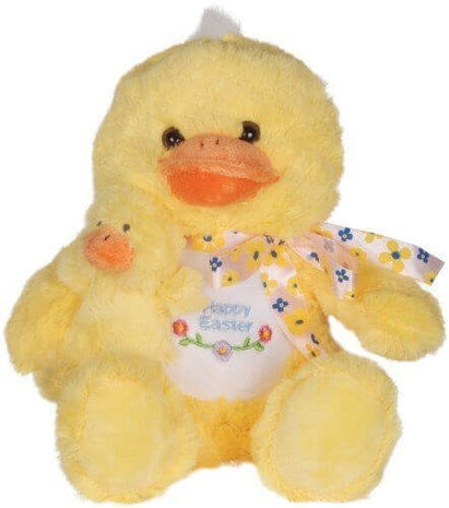 Happy Easter Plush Chuck Duck - Yellow (8.5") - SKU:DC-0307 - UPC:099996041814 - Party Expo