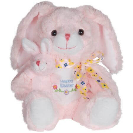 Happy Easter Sunny Bunny Plush - Pink (8.5") - SKU:DC-0308 - UPC:099996041821 - Party Expo