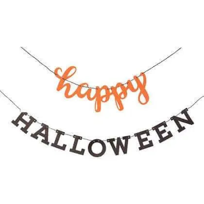 Happy Halloween Banner _ Orange & Black - Party Expo