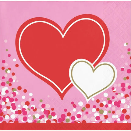 Happy Heart Beverage Napkins (16ct) - Party Expo
