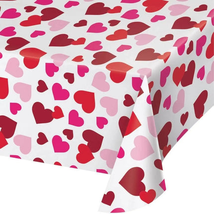 Happy Hearts Plastic Tablecover - Party Expo
