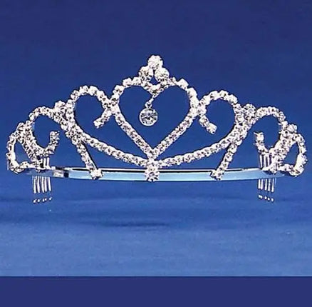 Heart Shaped Tiara with Hanging Jewel - Party Expo
