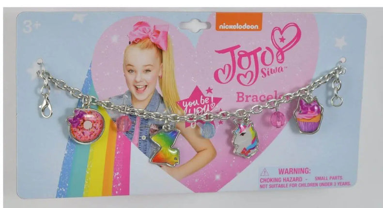 JoJo Siwa - 7" Charm Bracelet with 2mm Metal Charms & Jelly Faceted Beads Party Expo