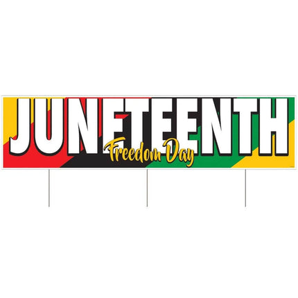 Juneteenth Plastic Jumbo Yard Sign - Party Expo