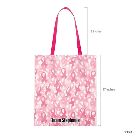 Large Pink Ribbon Tote (1 count) - Party Expo