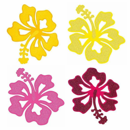 Luau - Felt Flower Decorations- Pink/Yellow - Party Expo