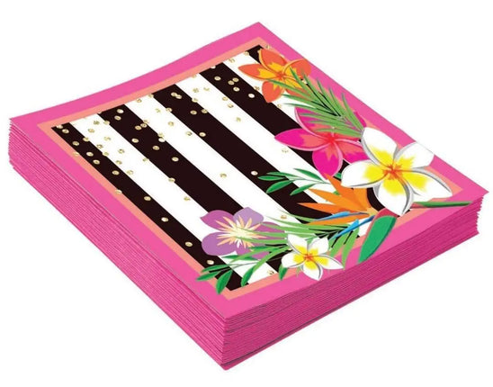 Luau - Hawaiian Flower-Themed Summer Beverage Napkins (16ct) - Party Expo