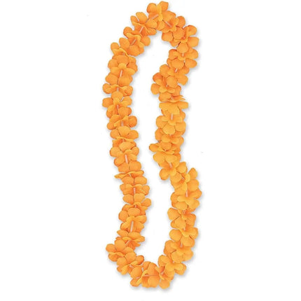Luau - Orange Flower Lei - Party Expo