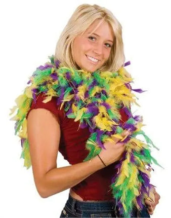 Mardi Gras with Gold Tinsel Boa - Party Expo