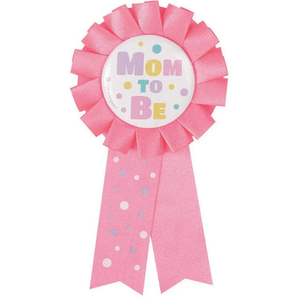 Baby Shower - "Mom to Be" Pink Award Ribbon Party Expo