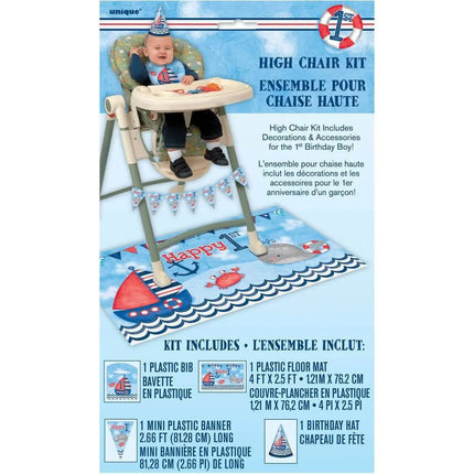Nautical 1st Birthday High Chair Kit - Party Expo