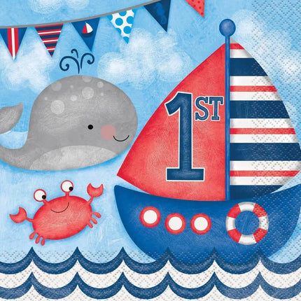 Nautical 1st Birthday Lunch Napkin - Party Expo