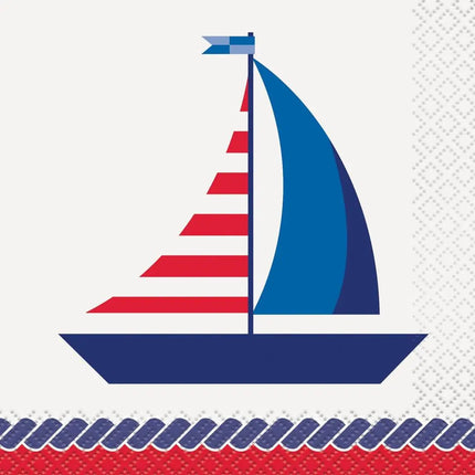 Nautical Sailboat Beverage Napkin - Party Expo