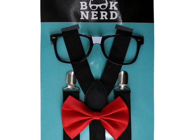 Nerd Kit (Glasses, Suspenders and Bowtie) - SKU:69178 - UPC:847218071336 - Party Expo