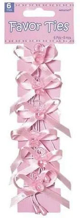 Pacifier Favor Ties - Pink - Party Expo