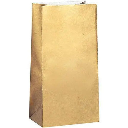 Paper Party Bags -Gold Metallic - Party Expo