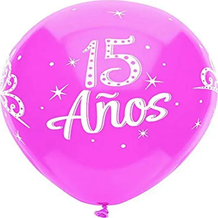 PartyMate - 12" 15 Anos Latex Balloons (6ct) Party Expo