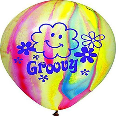 PartyMate - 12" Groovy Tye-Dye Latex Balloons (8ct) - SKU:92451 - UPC:071444924511 - Party Expo