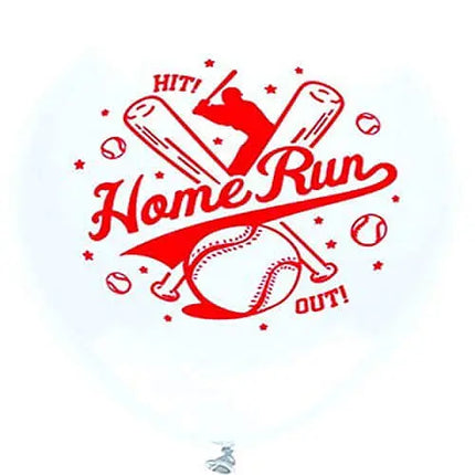 PartyMate - 12" White Baseball Home Run Latex Balloons (8ct) Party Expo