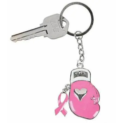 Pink Ribbon Boxing Glove Keychain - Party Expo