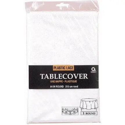 Plastic Lace Table cover - White - Party Expo