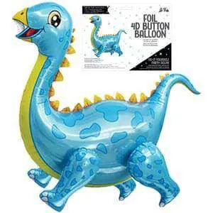 Playful Dinosaur Blue 4D Button Air Inflate - Party Expo