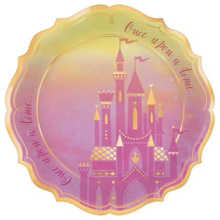 Princess Once Upon a Time - Extra Large Metallic Paper Plates (8ct) - Party Expo