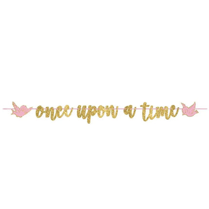 Princess Once Upon a Time Glitter Banner (1ct) - Party Expo