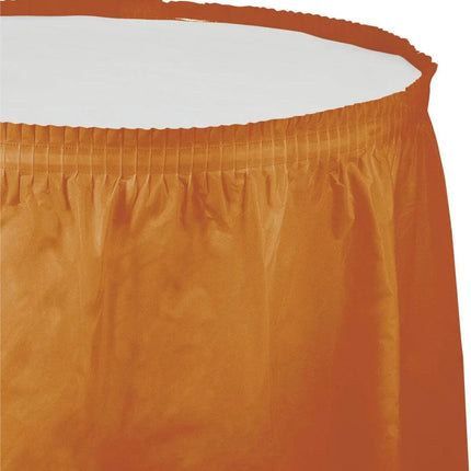Pumpkin Spice Plastic Tableskirt - Party Expo