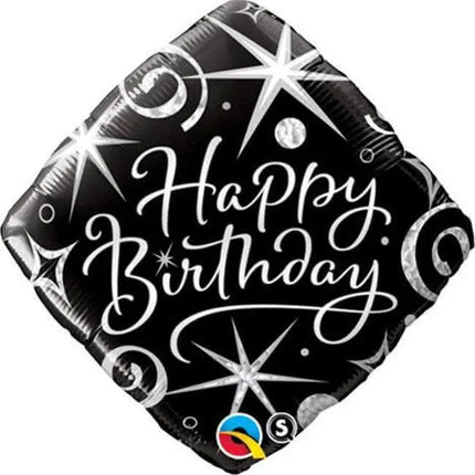 Qualatex - 18" Birthday Elegant Sparkle Swirl Mylar Balloon #339 Party Expo