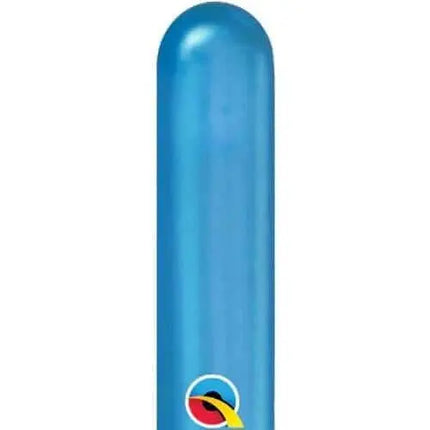 Qualatex - 260Q Chrome Blue Latex Balloons (100ct) - Party Expo