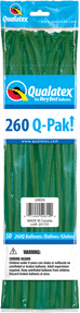 Qualatex - 260Q Qpak Green Latex Balloons (50ct) - SKU:87354 - UPC:071444546140 - Party Expo