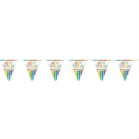 Rainbow Birthday Flag Banner - SKU:47118 - UPC:011179471188 - Party Expo