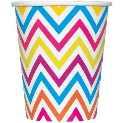 9oz Rainbow Chevron Paper Cups (8ct) - Party Expo