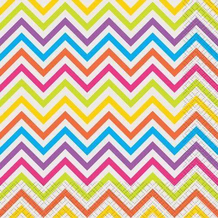 Rainbow Chevron Lunch Napkins - Party Expo