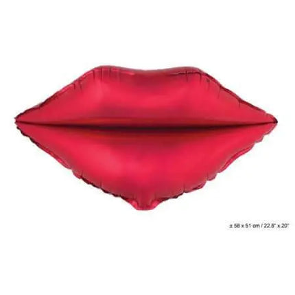 Red Lip Mylar Balloon (Air-Filled) - Party Expo