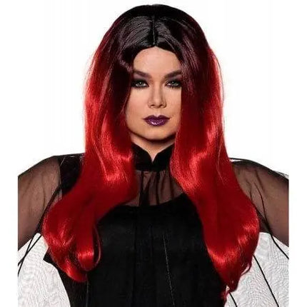 Red/Black Long Ombre Wig - Party Expo