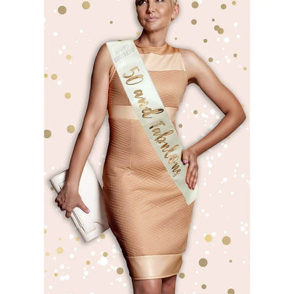 Rose Gold 50th Birthday Sash - Party Expo
