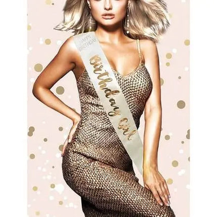 Rose Gold Birthday Girl Sash - Party Expo