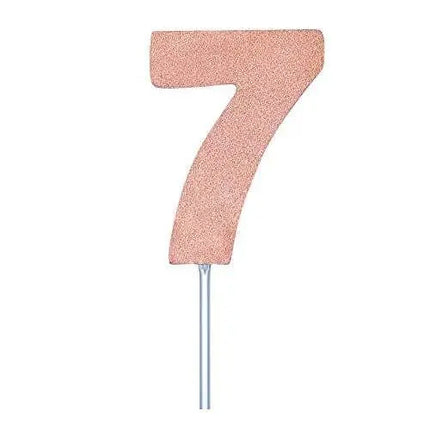 Rose Gold Diamond #7 Cake Topper - Party Expo