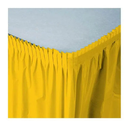 School Bus Yellow Plastic Tableskirt - Party Expo