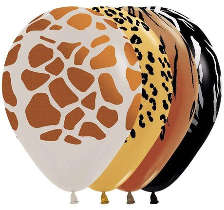Sempertex - 11" Metallic Assorted Animal Print Latex Balloons (50pcs) Party Expo