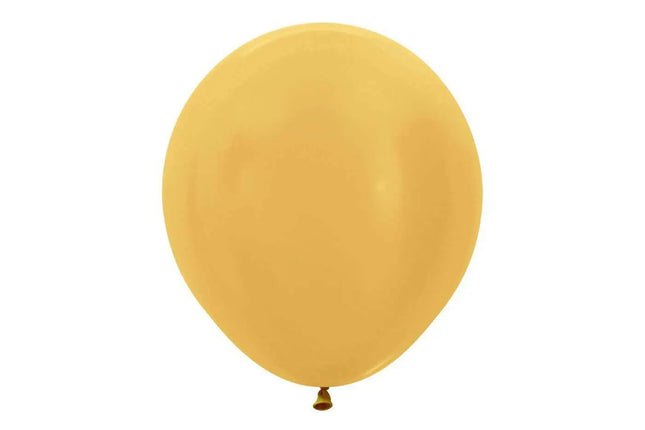 Sempertex - 18" Metallic Gold Latex Balloons (25pcs) Party Expo