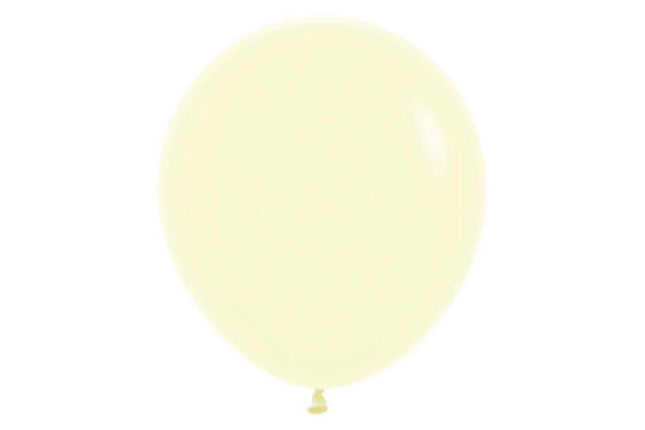 Sempertex - 18" Pastel Matte Yellow Latex Balloons (25pcs) Party Expo