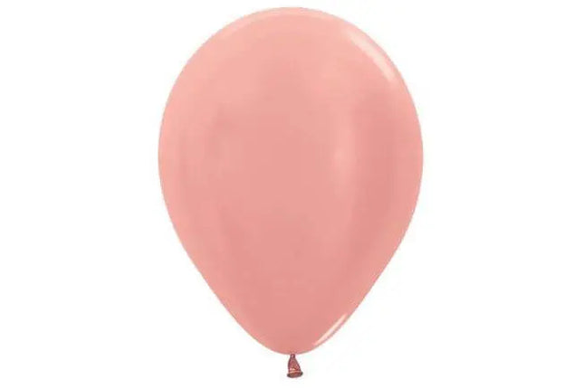 Sempertex - 5" Metallic Rose Gold Latex Balloons (50pcs) Party Expo