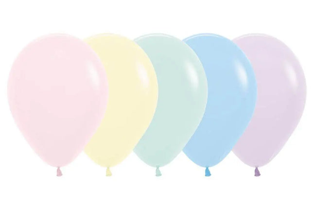 Sempertex - 5" Pastel Matte Assorted Latex Balloons (50 count) Party Expo