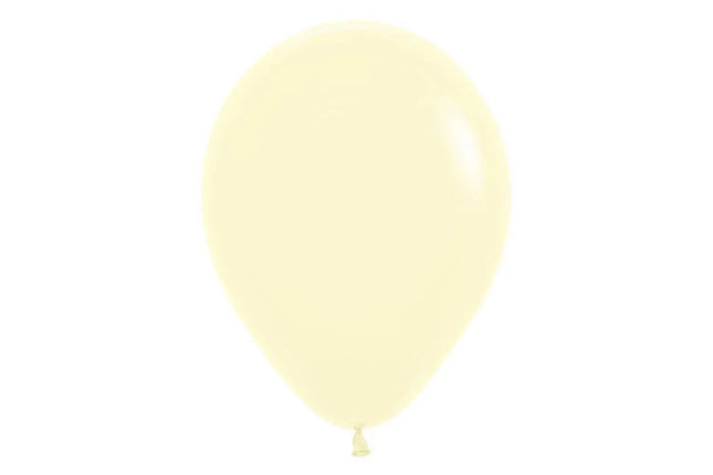 Sempertex - 5" Pastel Matte Yellow Latex Balloons (50pcs) Party Expo