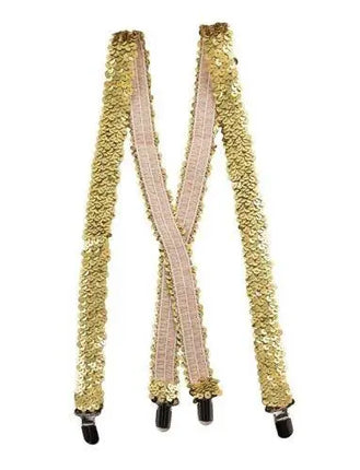 Sequin Gold Suspenders - Party Expo