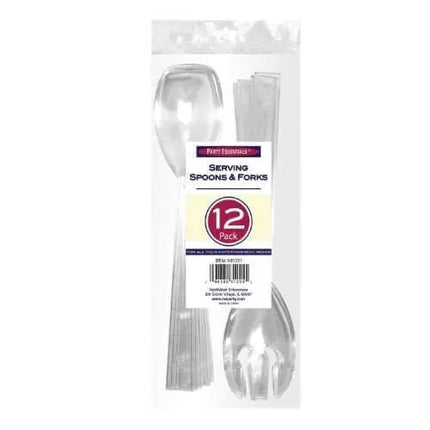 Serving Spoons & Forks Clear - 12 count - Party Expo