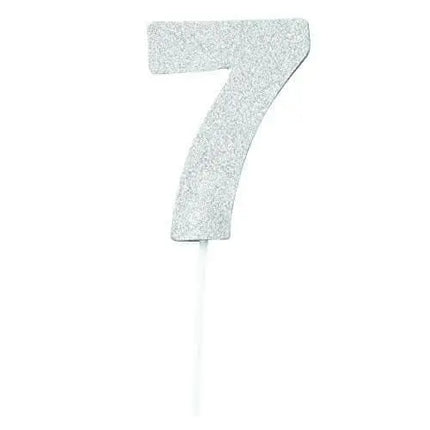 Silver Diamond #7 Cake Topper - Party Expo